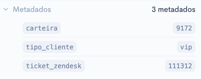 Exibição dos metadados na tela Explorar